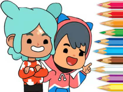 Leikur Litarbók: Toca Boca Friends  á netinu