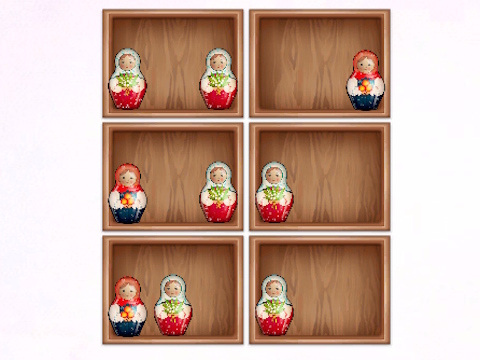 Leikur Raða eftir Matryoshka hillum!  á netinu