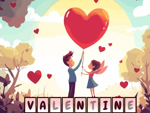 Leikur Falin Alphawords Valentine  á netinu