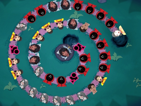 Leikur Squid Game Bubble Shooter á netinu