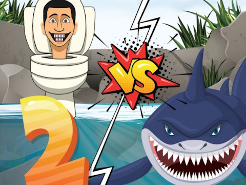 Leikur Hungry Shark vs Skibidi 2 á netinu