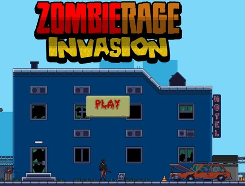 Leikur Innrás zombie reiði  á netinu