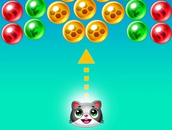 Leikur Bjargaðu köttunum Bubble Shooter  á netinu