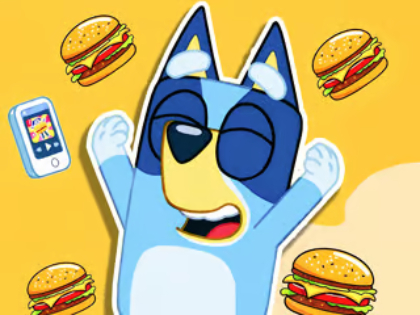 Leikur Jigsaw þraut: Burger Dog Bluey  á netinu