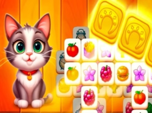 Leikur Cat Town Tile Match Puzzle á netinu