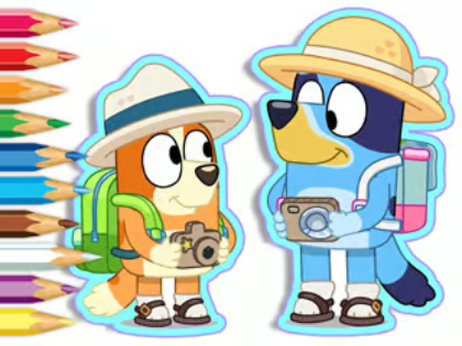 Leikur Litarbók: Bluey Camping  á netinu