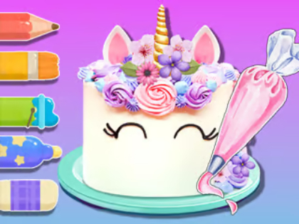 Leikur Litarbók: Unicorn Cake  á netinu