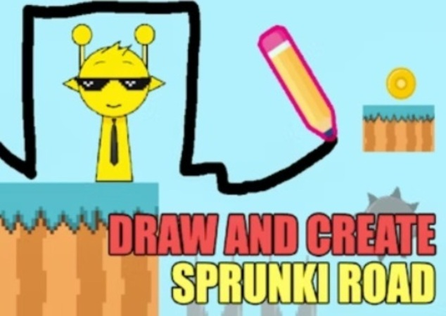 Leikur Teiknaðu og búðu til Sprunk Road  á netinu