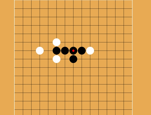 Leikur Gomoku fimm steina í röð  á netinu