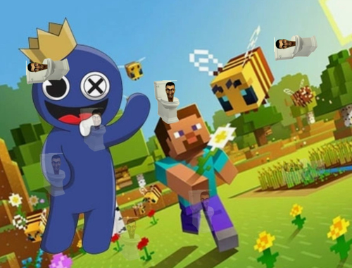 Leikur Rainbow vinir Minecraft Hidden Skibidi  á netinu