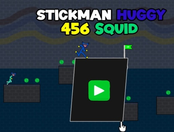 Leikur Stickman huggy 456 smokkfisk  á netinu
