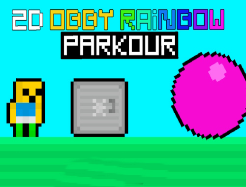 Leikur 2d Obby Rainbow Parkour  á netinu