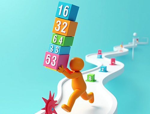 Leikur Cube Stack 2048  á netinu