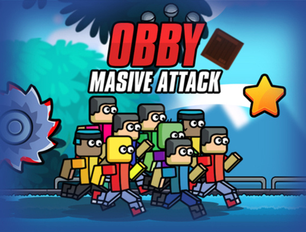 Leikur Obby gríðarleg árás  á netinu