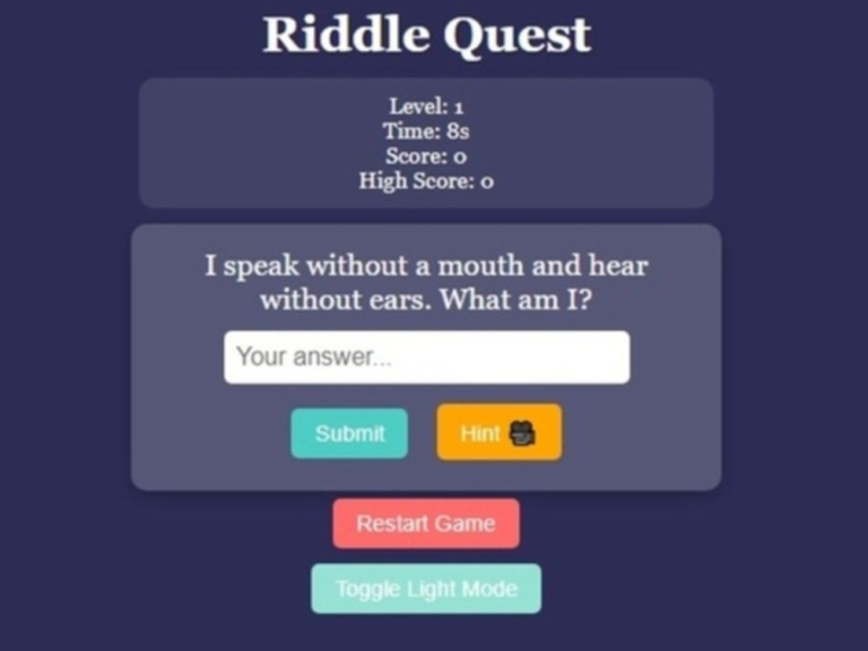 Leikur Riddle Quest Brain Teaser  á netinu