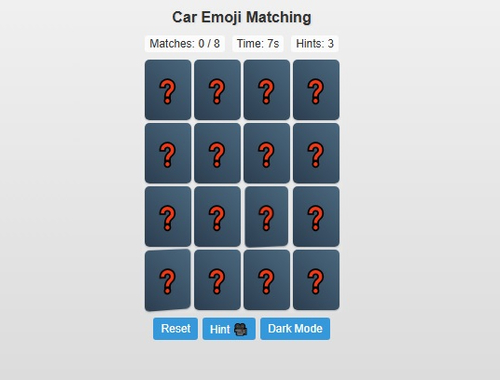 Leikur Bíll emoji samsvörun  á netinu