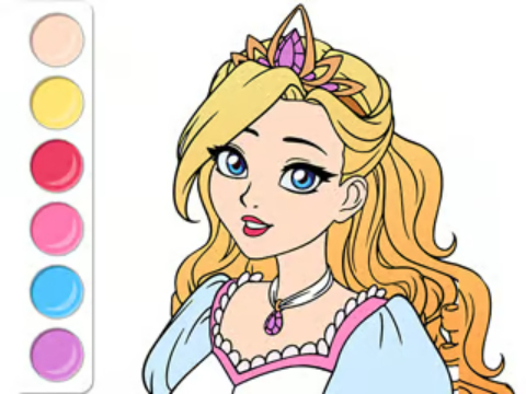 Leikur Litarbók: Princess Prom kjóll  á netinu