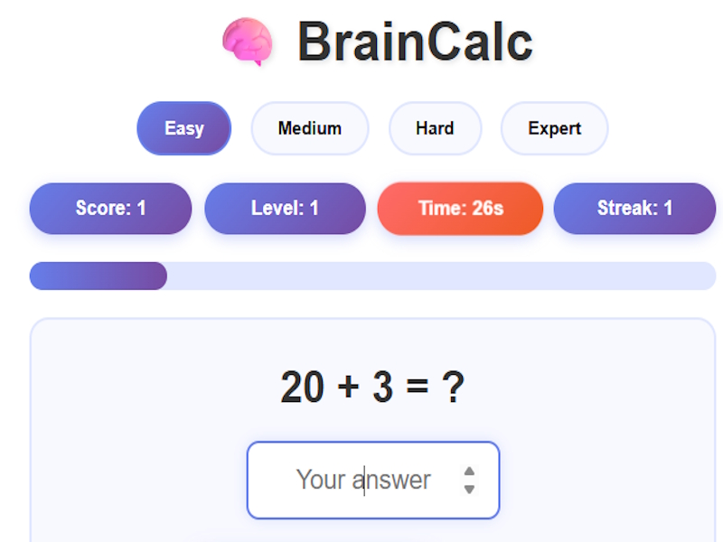 Leikur Braincalc á netinu