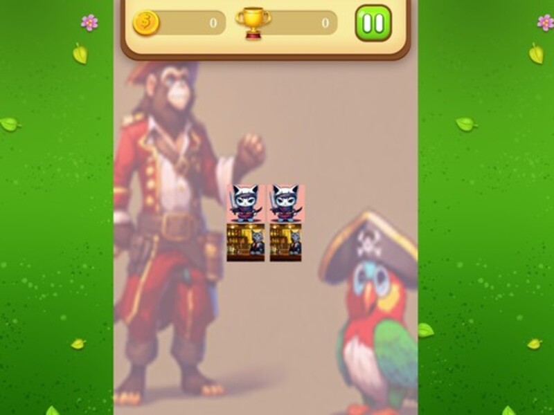 Leikur Pirate Cat Memory Match á netinu