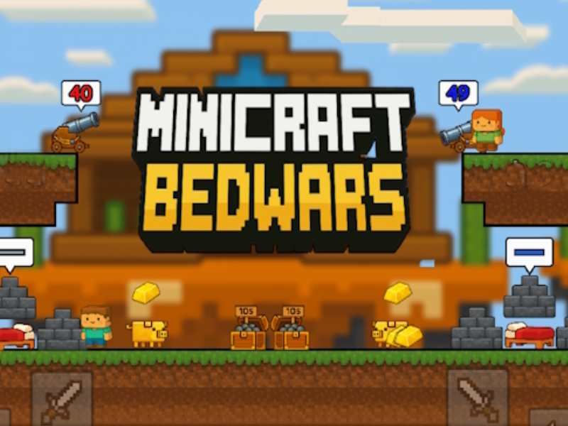 Leikur Minecraft Bedwars á netinu