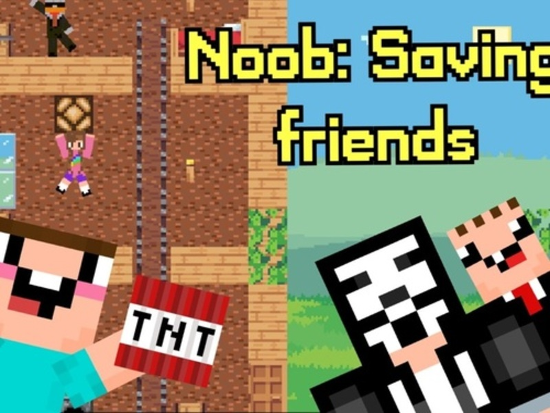 Leikur Noob: Að bjarga vinum á netinu