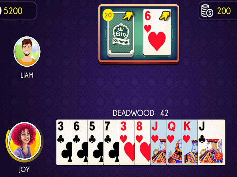 Leikur Gin rummy á netinu